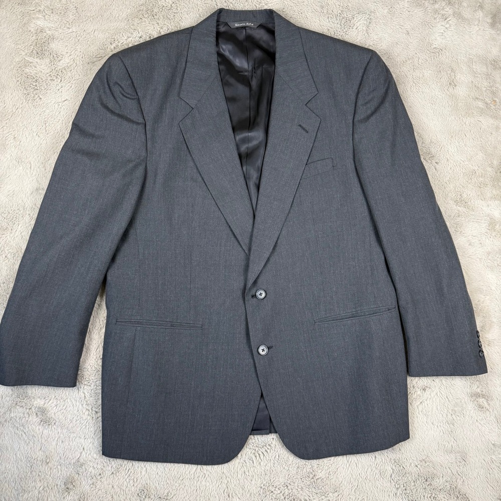 Christian Dior Monsieur Gray Blazer Two Button Wool Blend‎ Jacket Size 44R Vtg